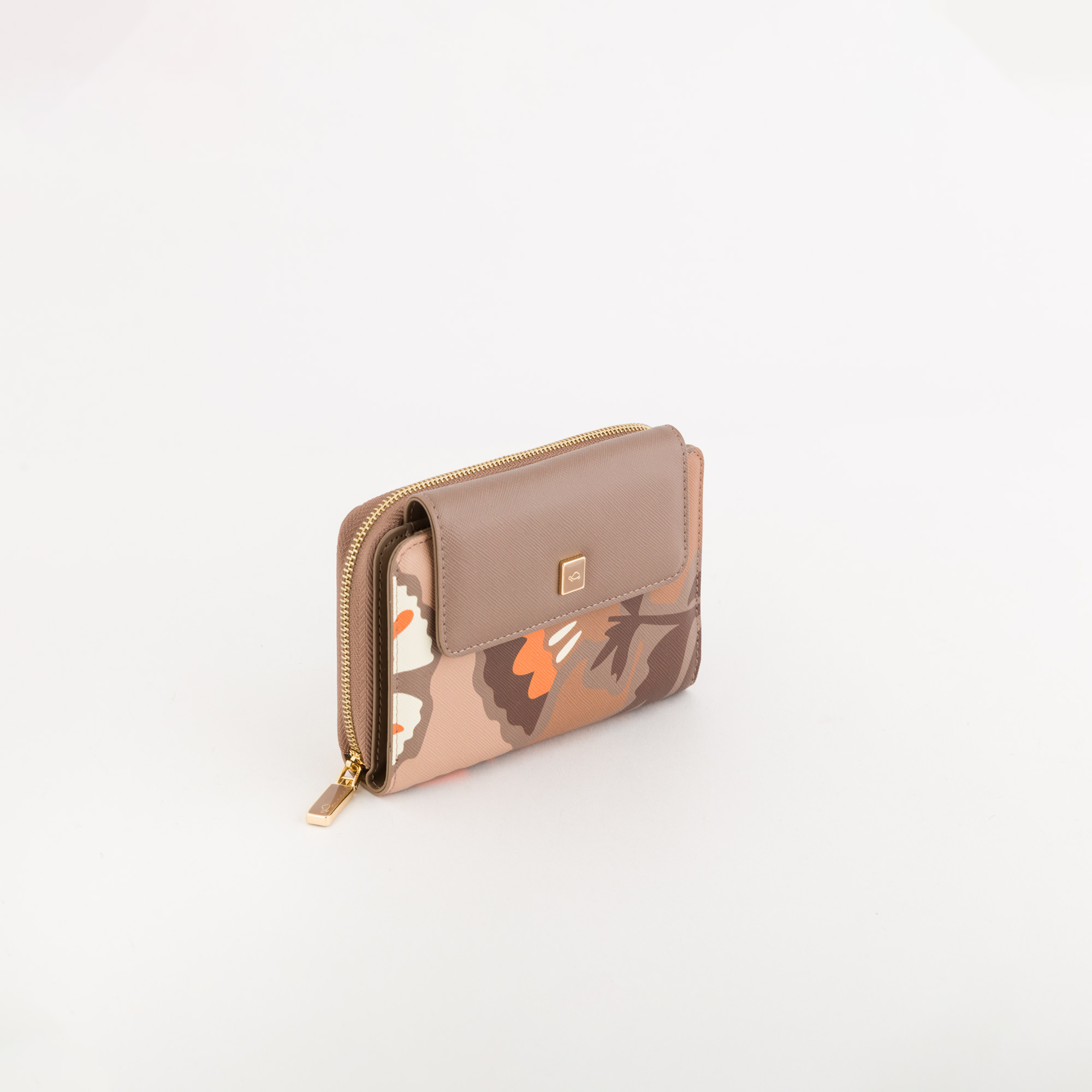 BOUQUET WALLET V1, SMALL LEATHER GOODS, Taupe/Multicolour ( 300868 )
