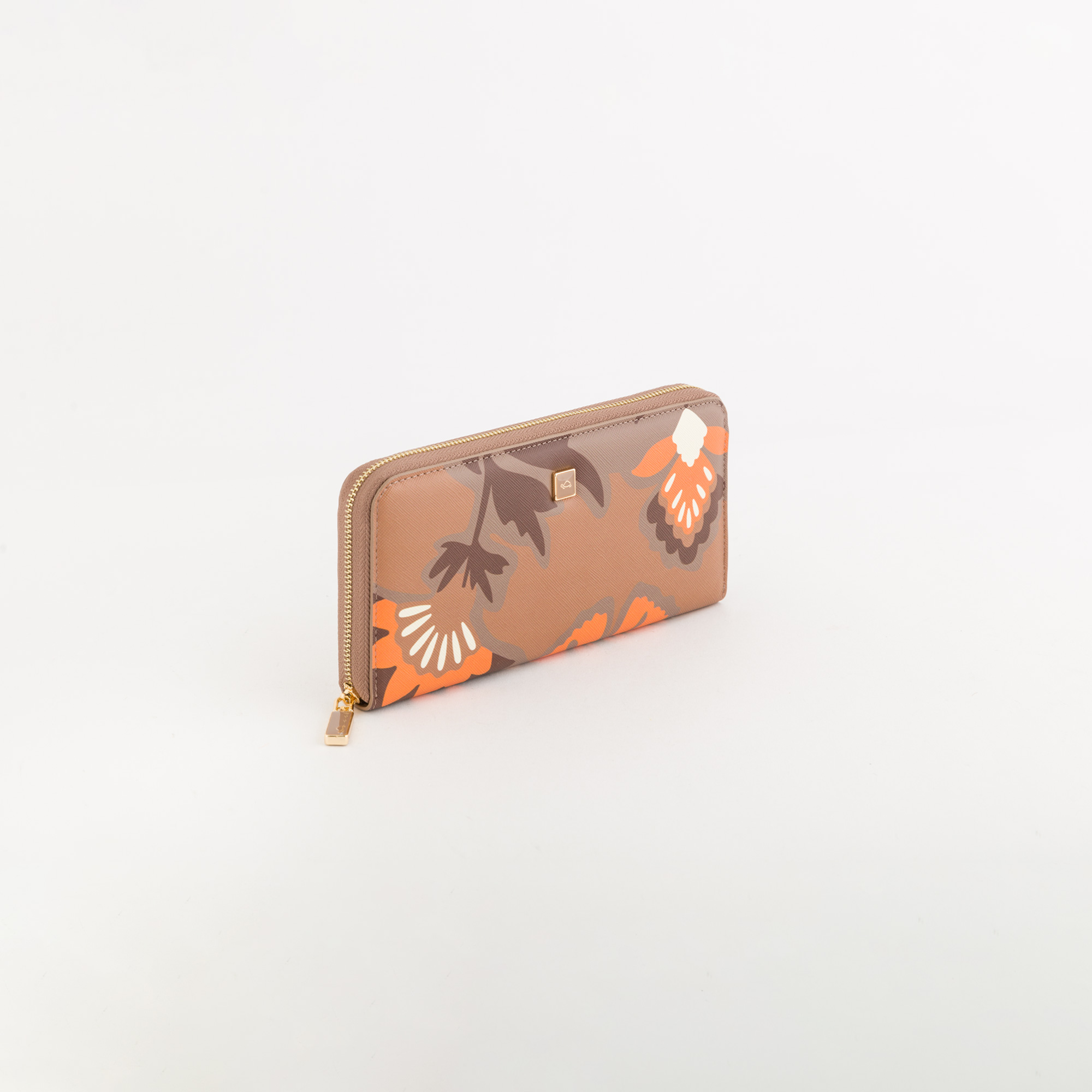 BOUQUET WALLET V1, SMALL LEATHER GOODS, Taupe/Multicolour ( 300858 )